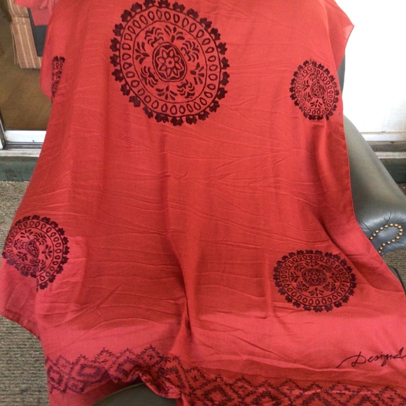 DESIGUAL FOULARD LARGE RECTANGULAR WOOL SCARF NWT - Picture 12 of 16